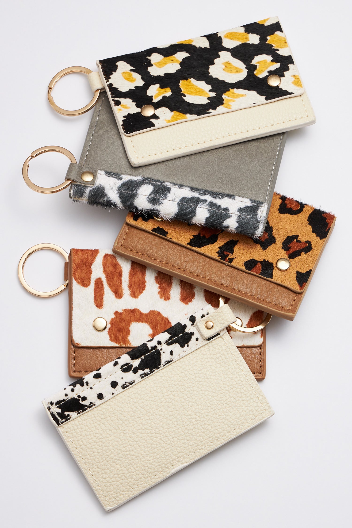 Animal Print Card Holder Key Chains - Frem