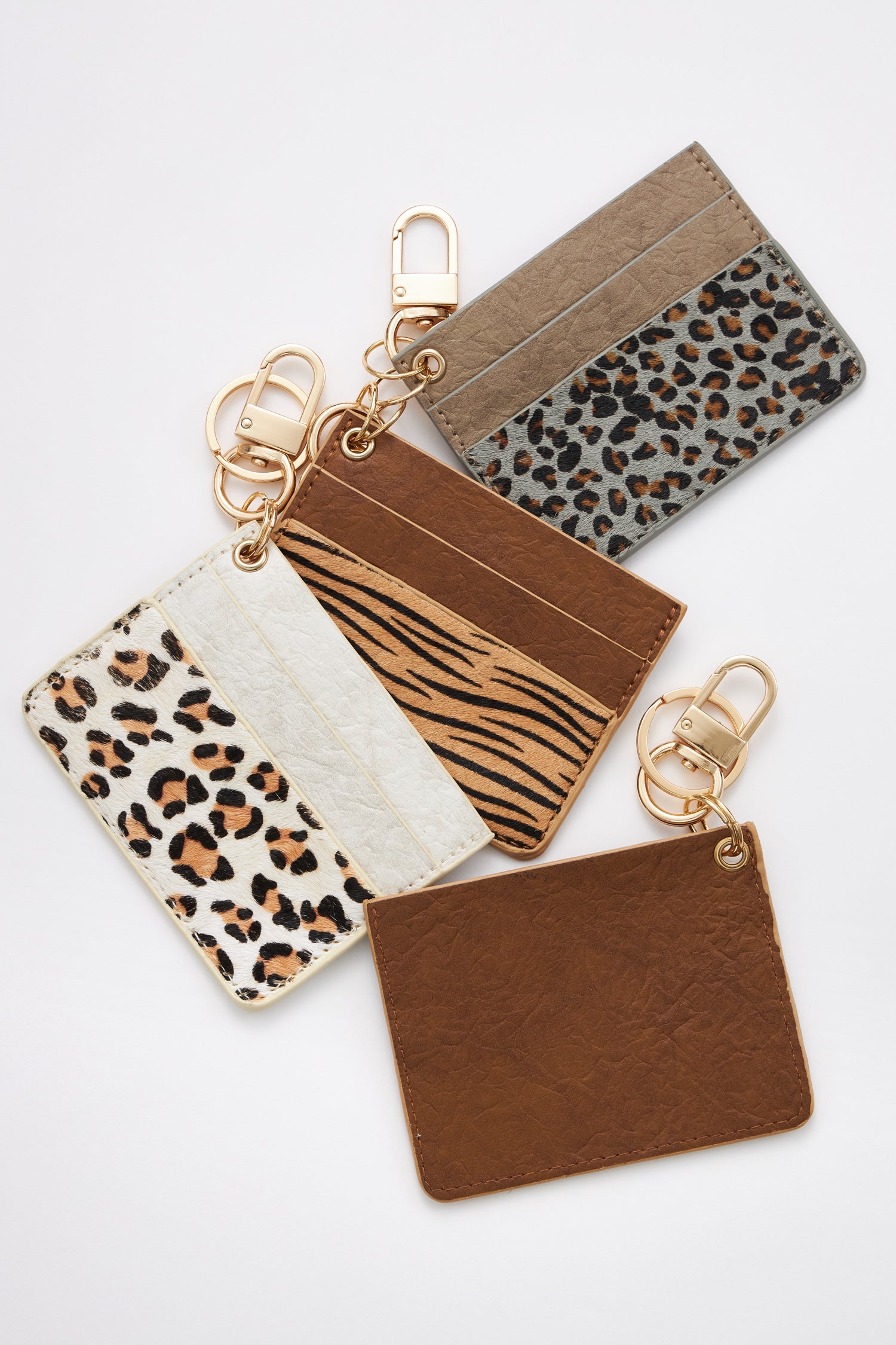 Animal Print Card Holder Key Chains - Frem