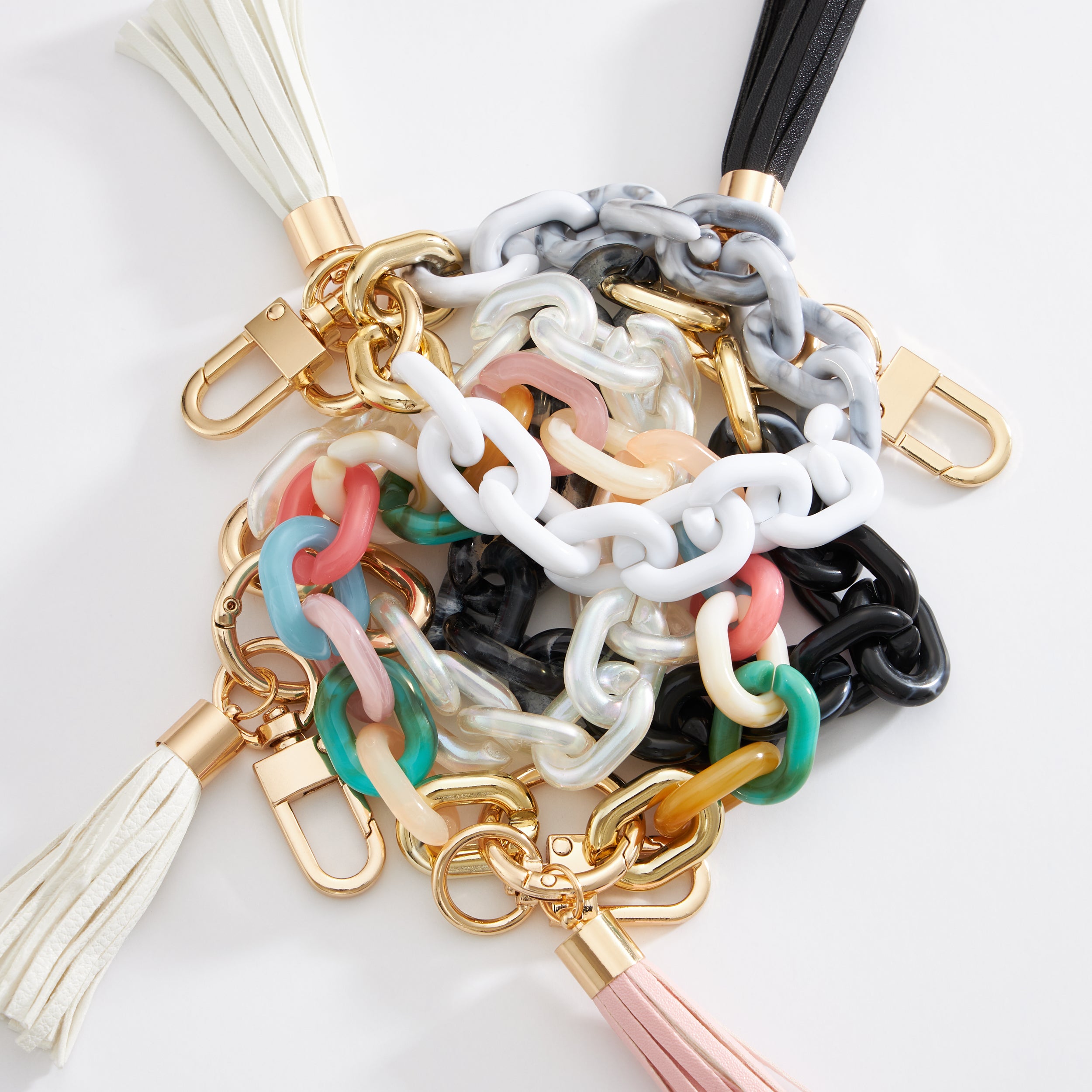 Two Tone Mixed Resin Chain Keychains - Frem