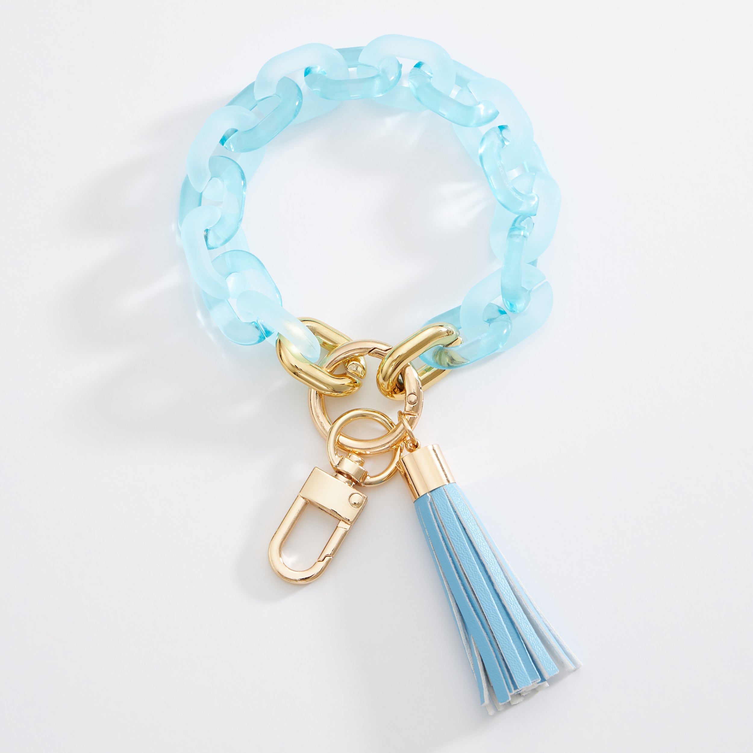 Colored Transparent Link Keychain With Tassel - Frem