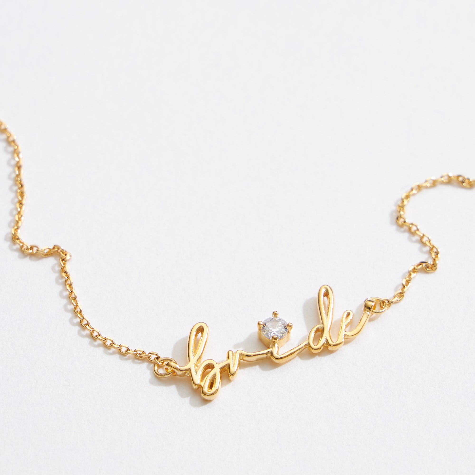 Gold Dipped Bride Script Necklace - Frem