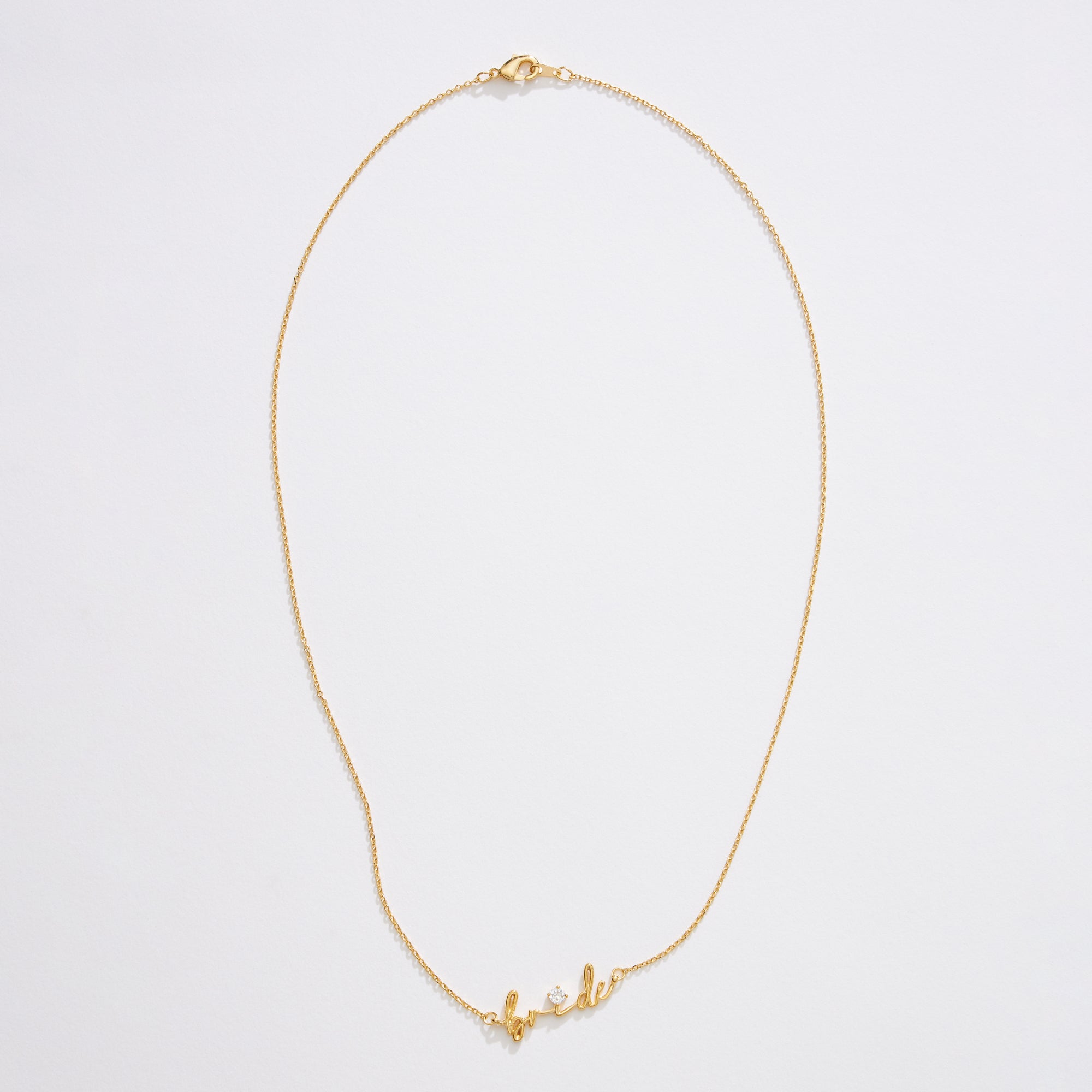 Gold Dipped Bride Script Necklace - Frem