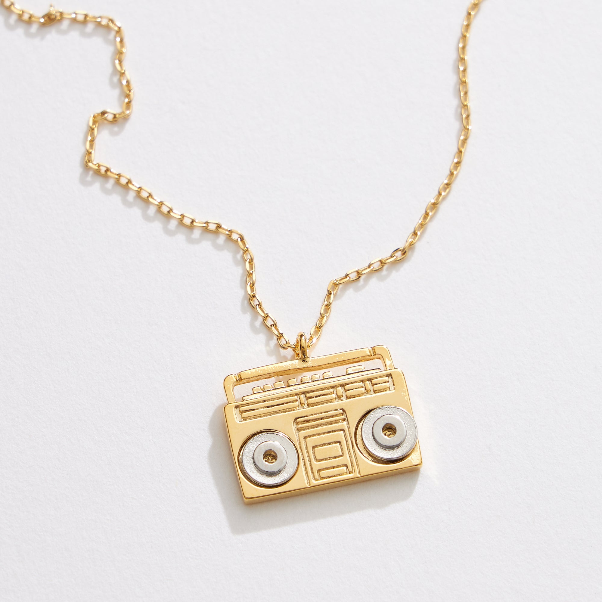 Gold Dipped Two Tone Boombox Necklace - Frem