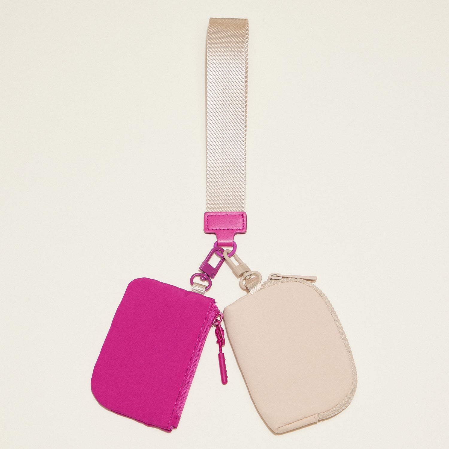Dual-Color-Coin-Purse-Key-Chain-Wristlet---9-Colors-Available
