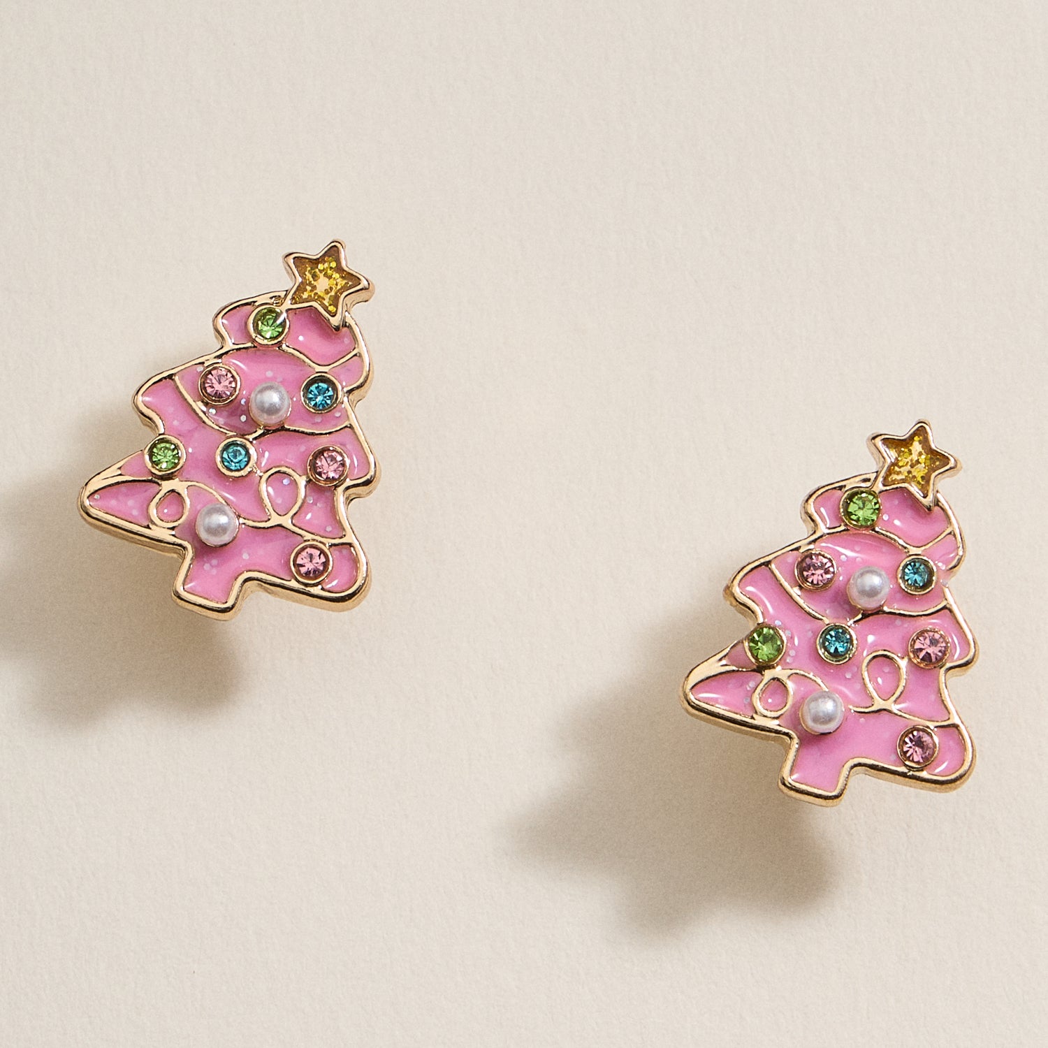 Christmas Tree Enamel Stud Earrings | Festive Christmas Tree Enamel Stud Earrings - Frem