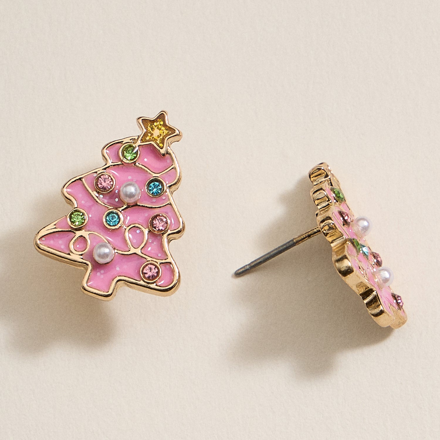 Christmas Tree Enamel Stud Earrings | Festive Christmas Tree Enamel Stud Earrings - Frem