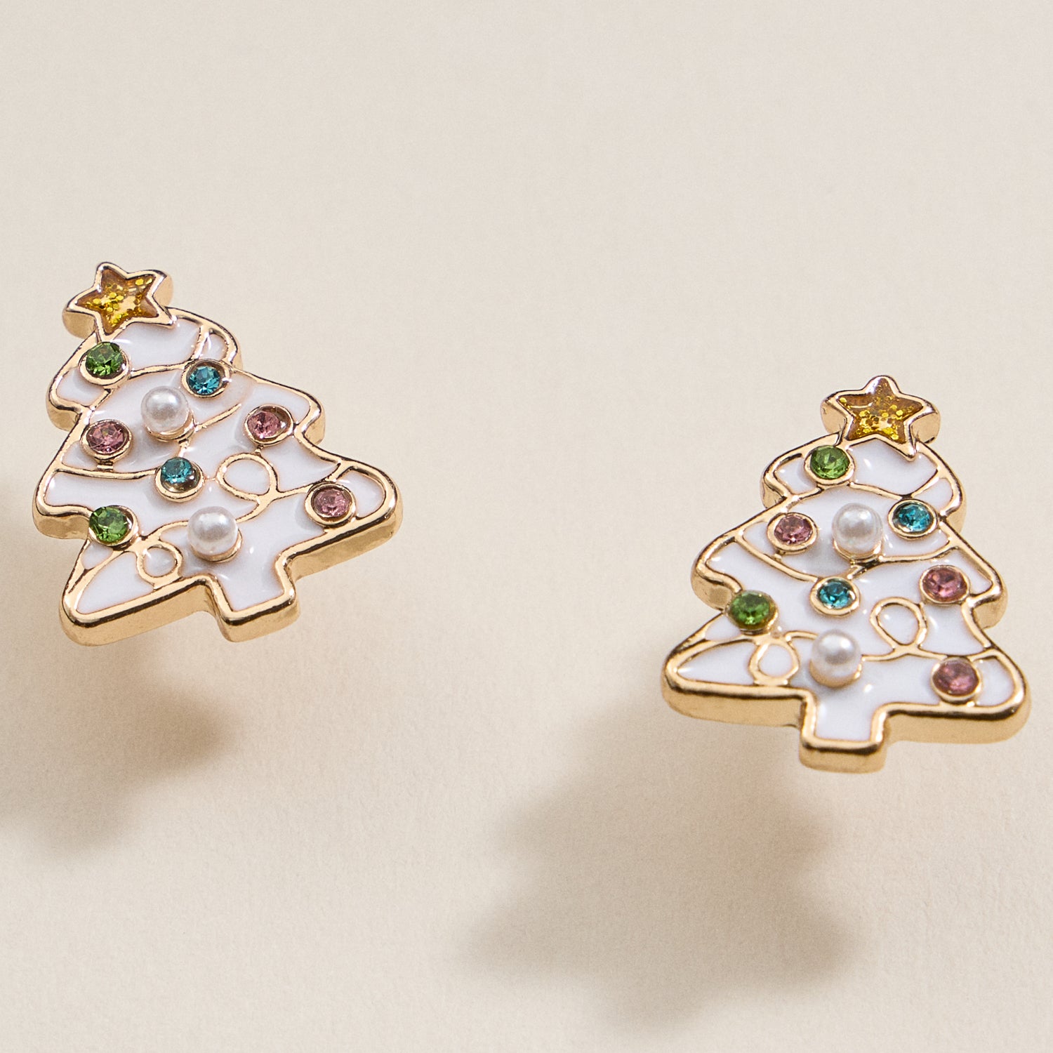 Christmas Tree Enamel Stud Earrings | Festive Christmas Tree Enamel Stud Earrings - Frem
