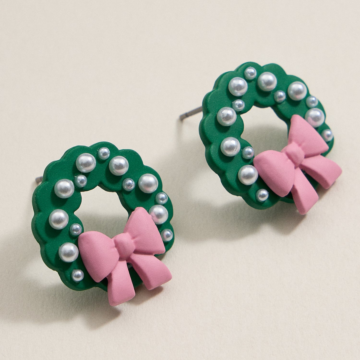 Elegant Holiday Decor Enamel Stud Earrings