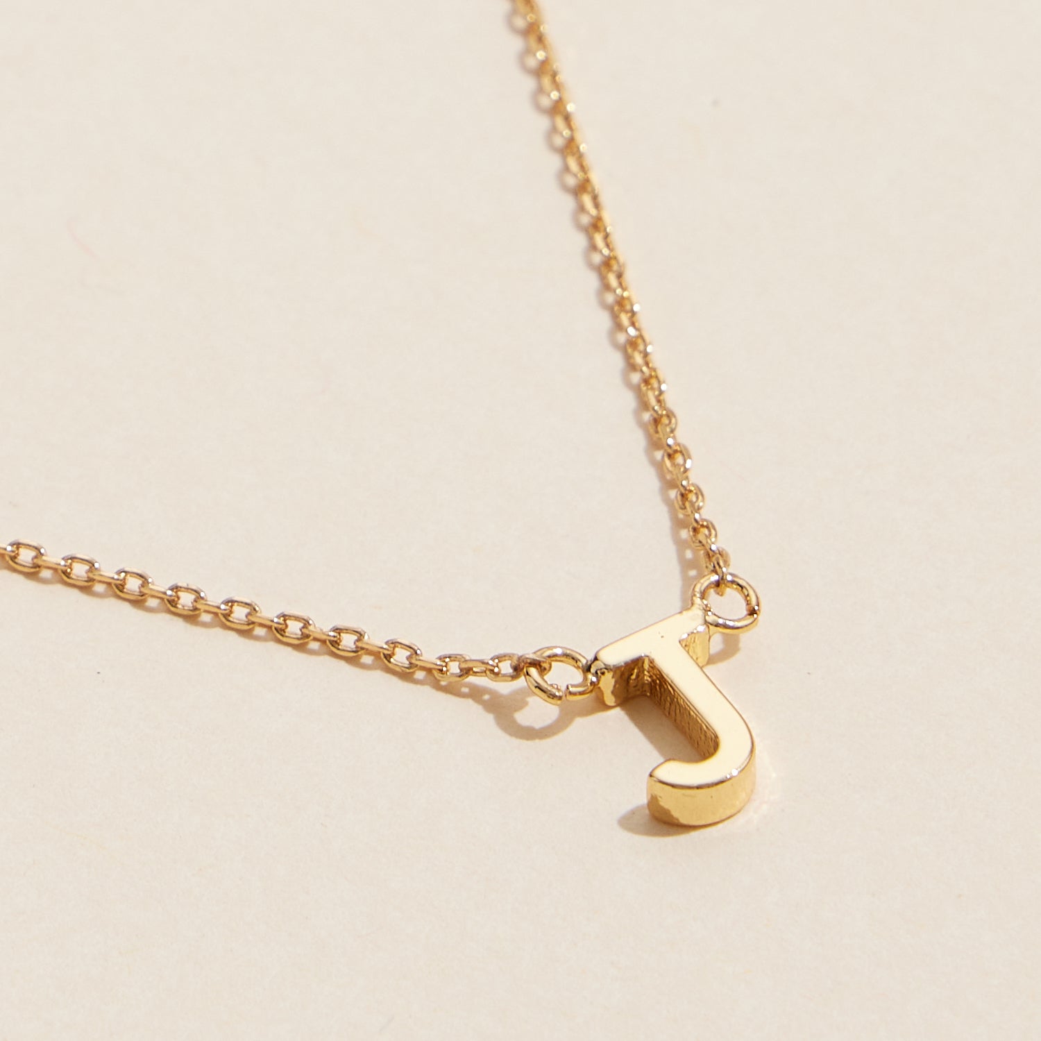 Short Necklace with Initial Metal Letter Charm