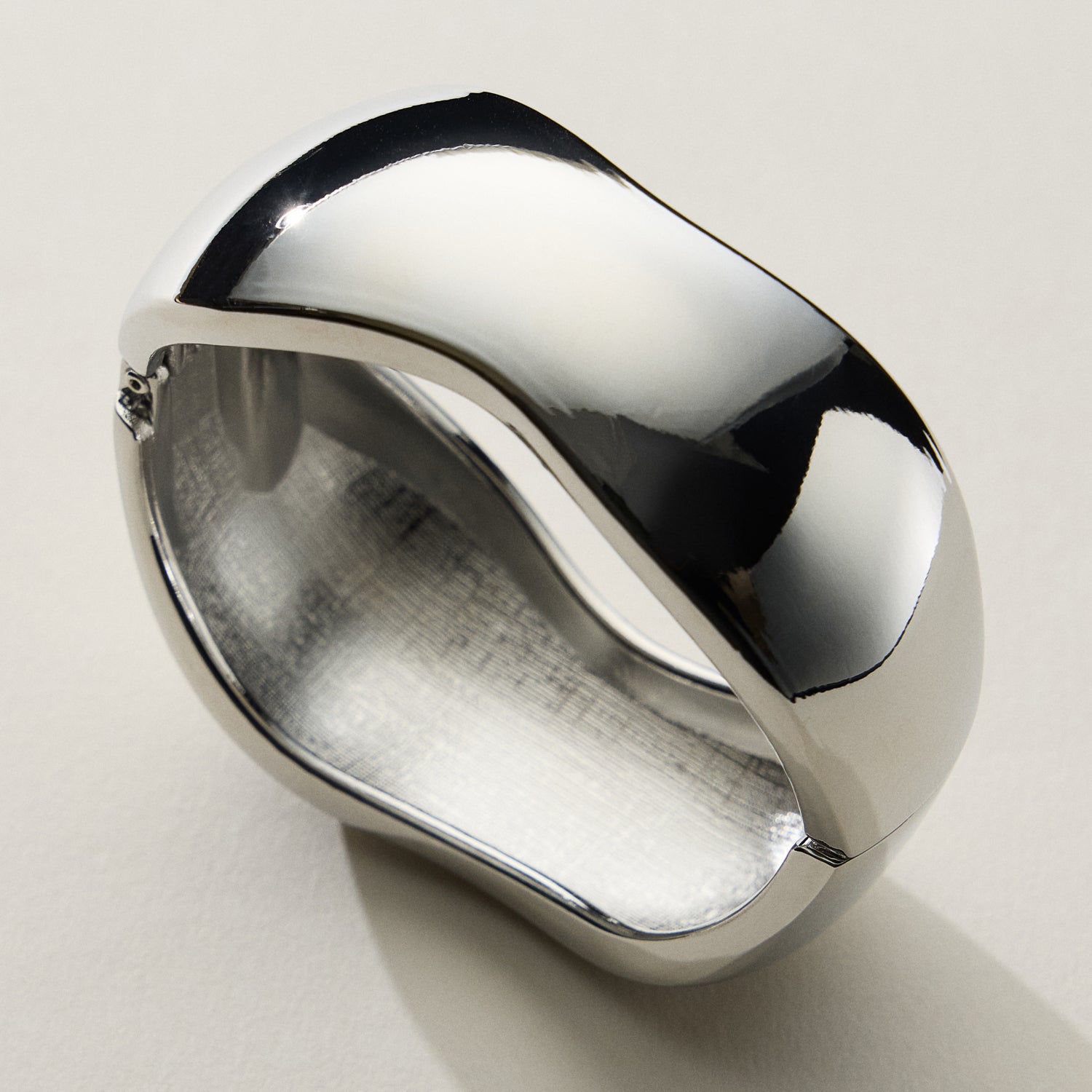 Wide Wavy 18K Gold & Silver Cuff Bracelet