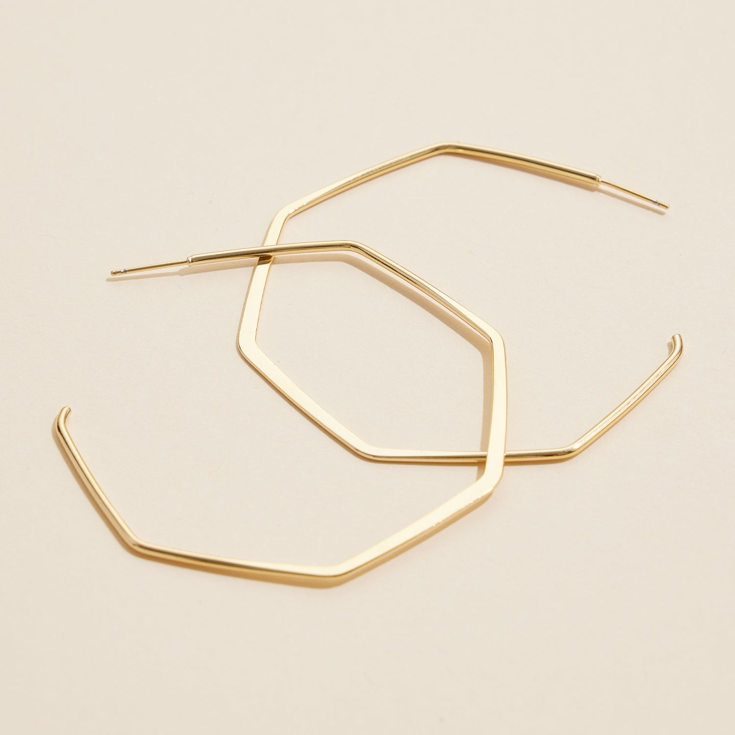 18K Gold-Dipped Geometric Open Hoop Earrings - Frem
