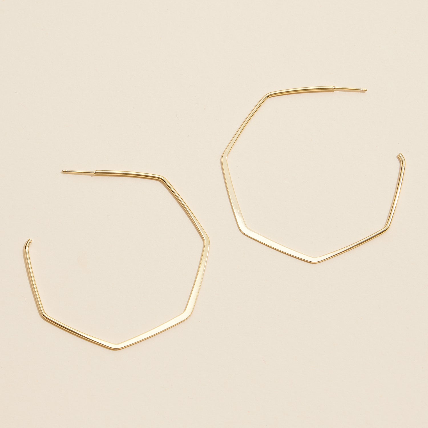 18K Gold-Dipped Geometric Open Hoop Earrings - Frem