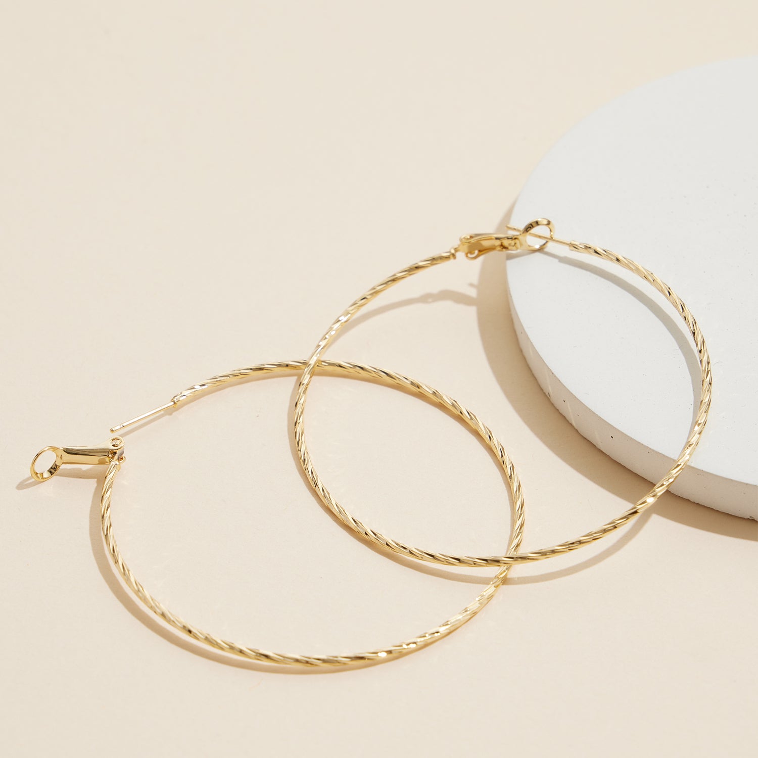 18K Gold-Dipped Twisted Hoop Earrings