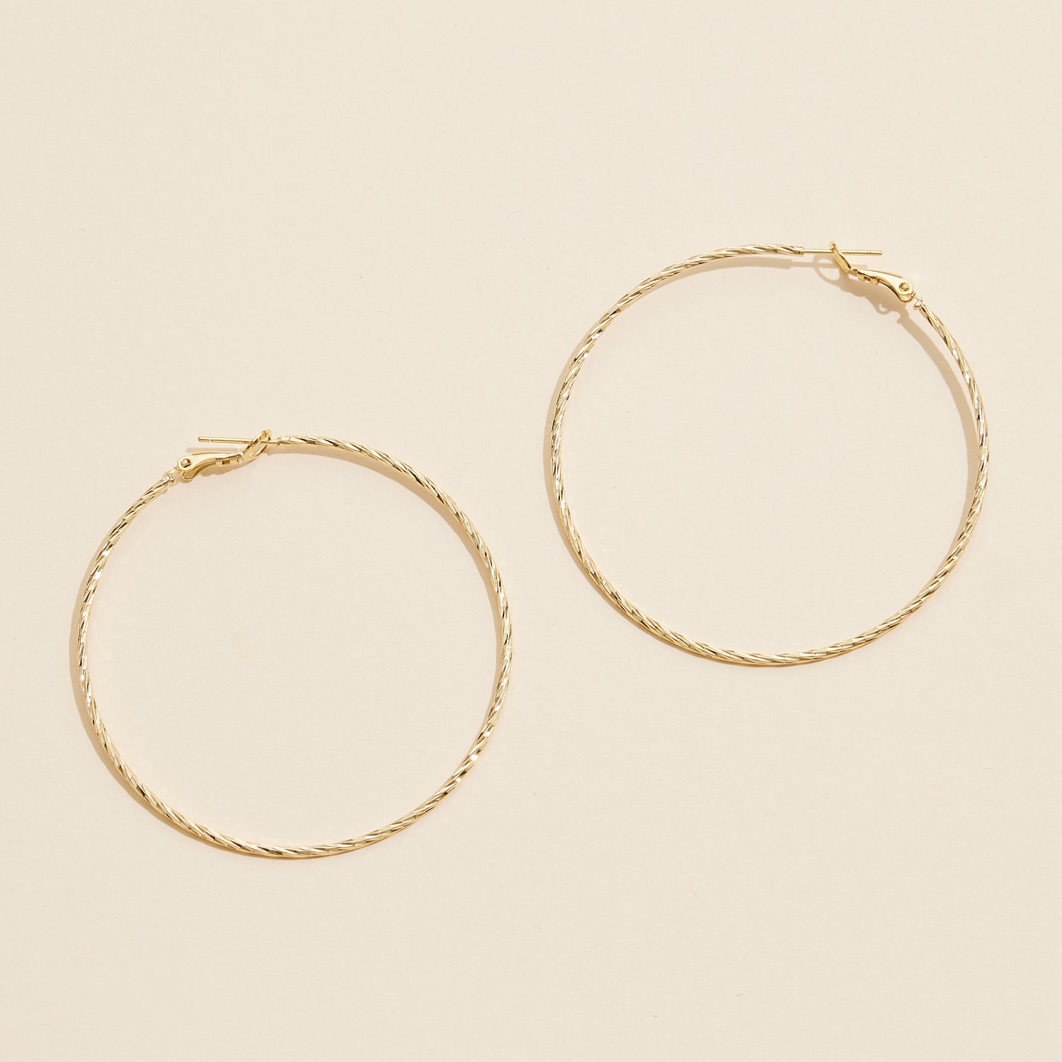 18K Gold-Dipped Twisted Hoop Earrings