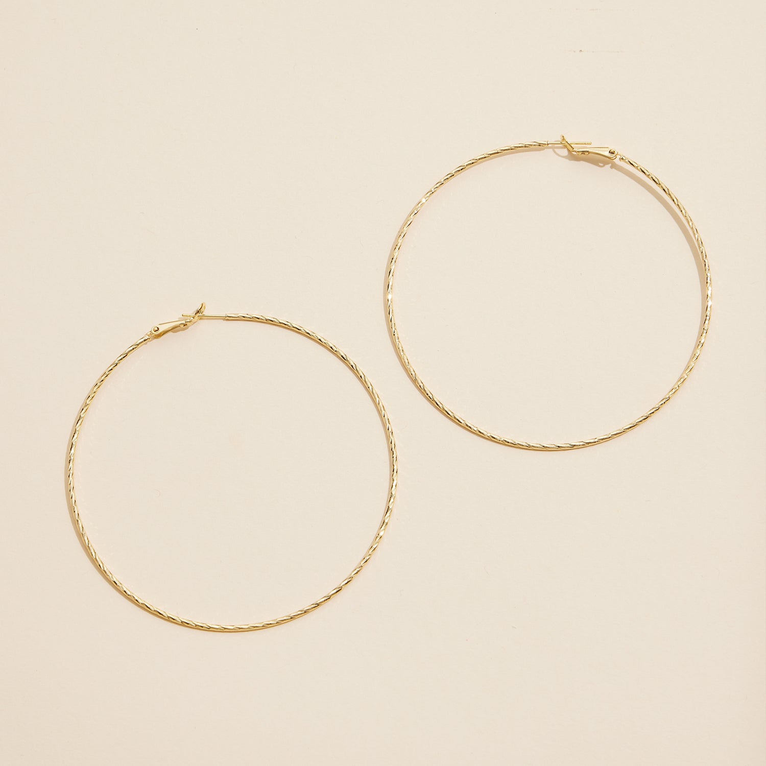 18K Gold-Dipped Twisted Large Hoop Earrings