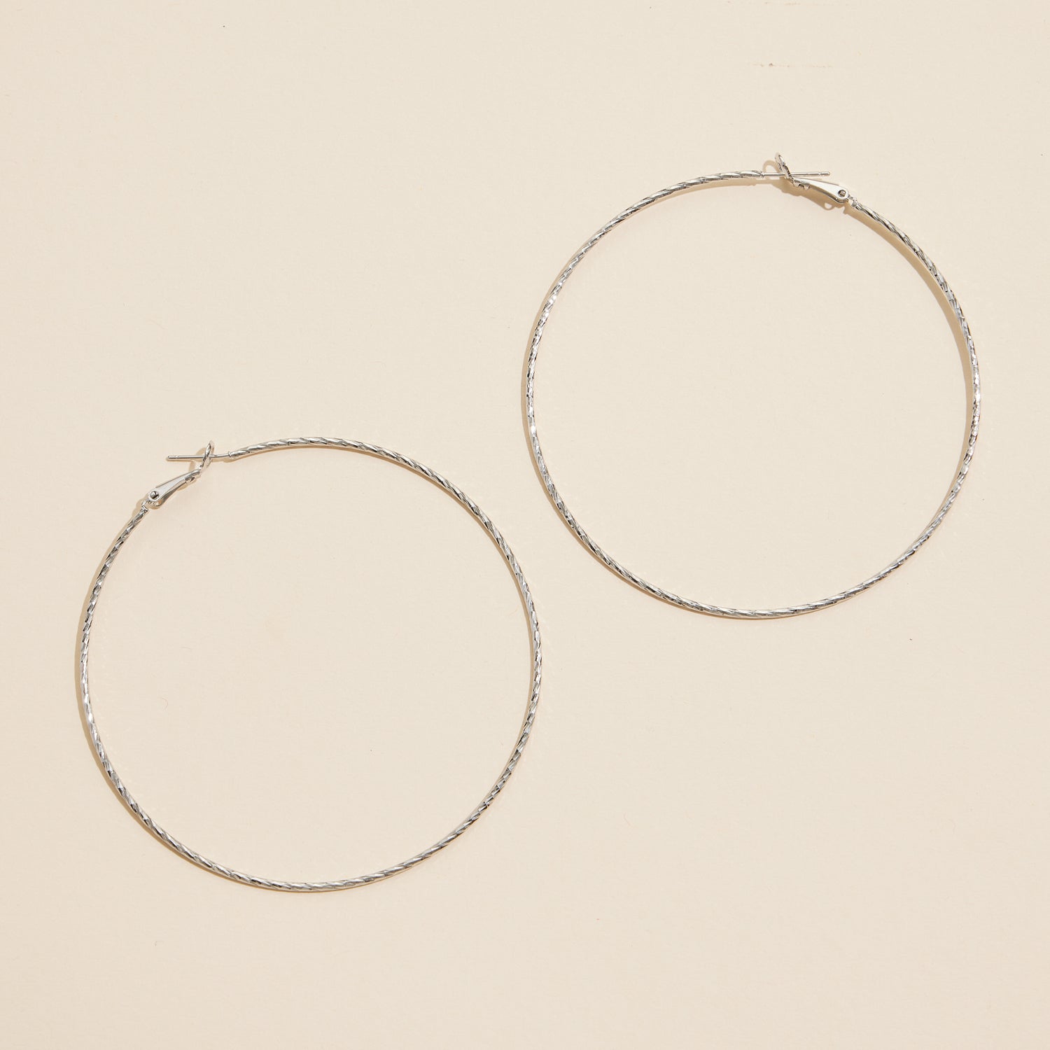 18K Gold-Dipped Twisted Large Hoop Earrings