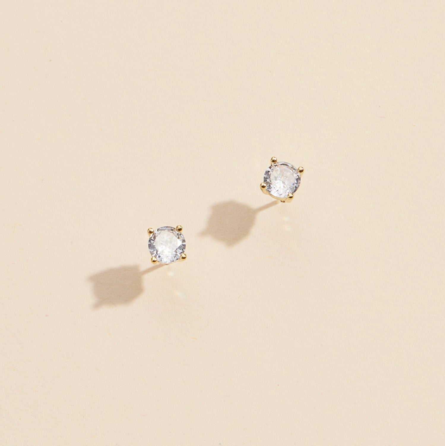 Elegant Glass Stone Gold-Dipped Stud Earrings