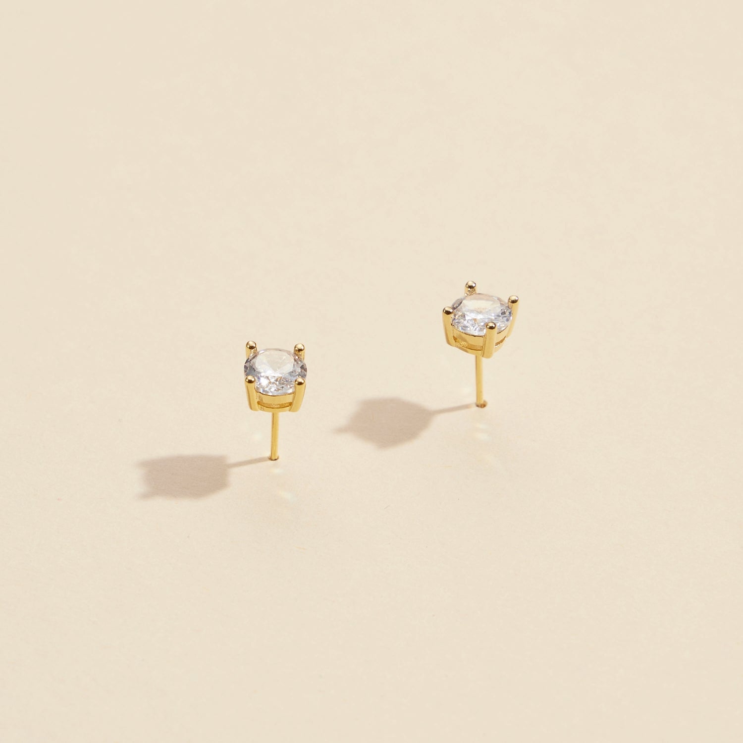 Elegant Glass Stone Gold-Dipped Stud Earrings