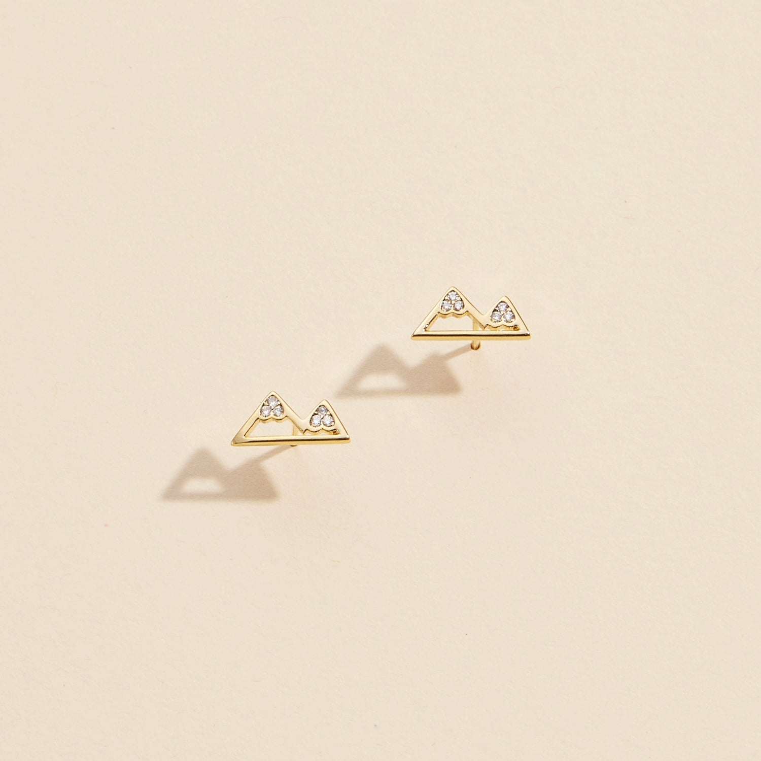 Chic Mountain Gold-Dipped Stud Earrings