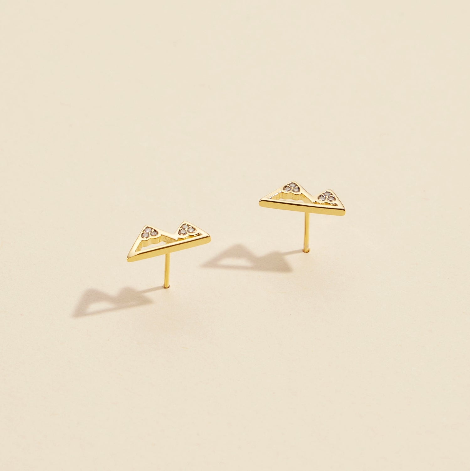 Chic Mountain Gold-Dipped Stud Earrings