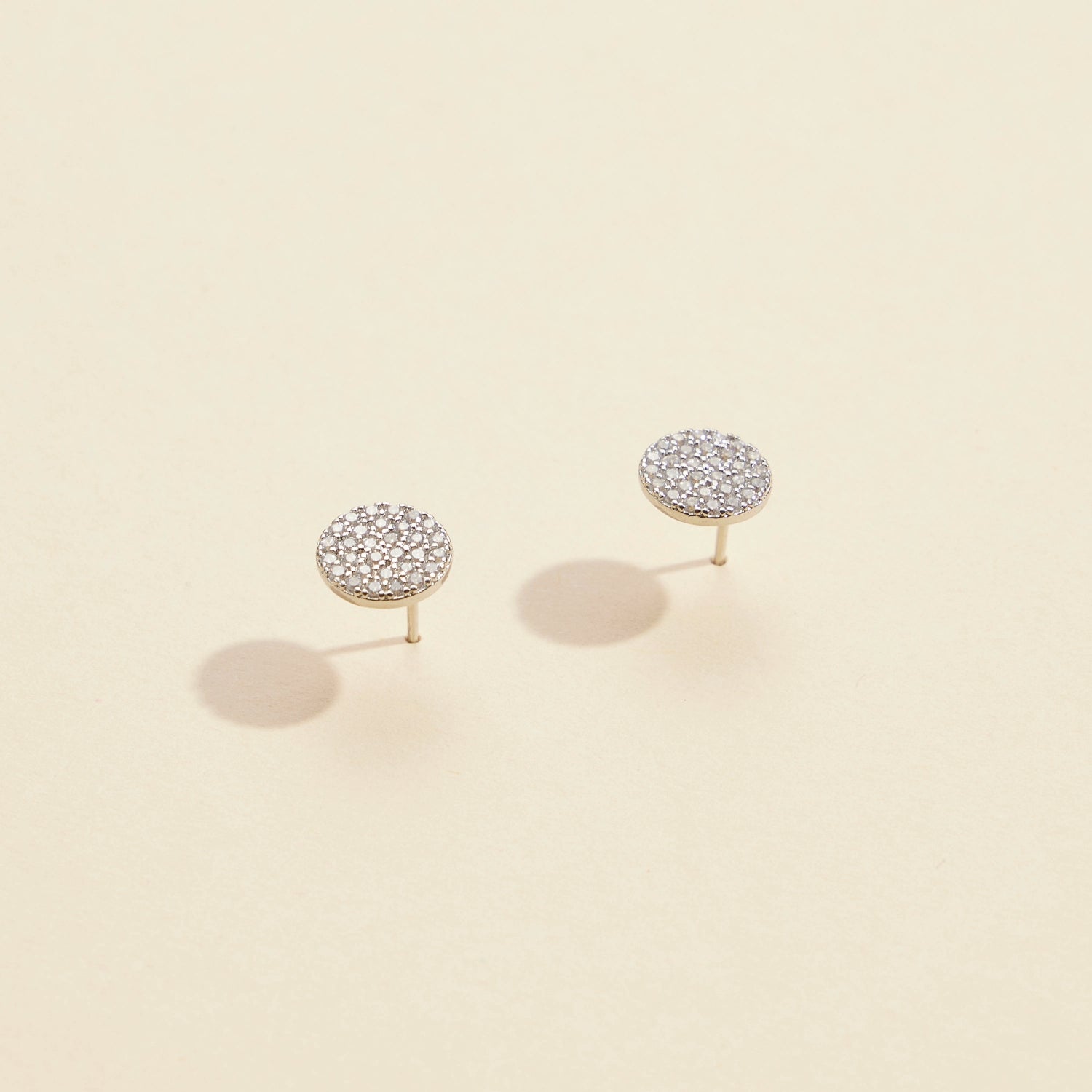 Elegant Gold & Silver Round CZ Pavé Stud Earrings