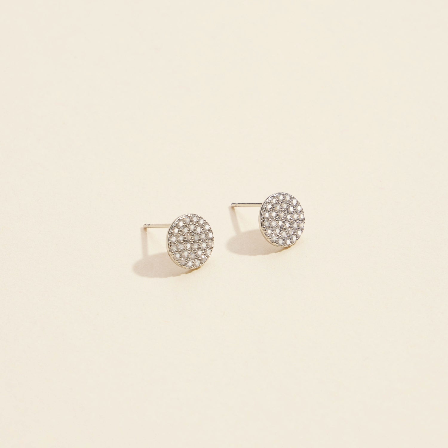 Elegant Gold & Silver Round CZ Pavé Stud Earrings