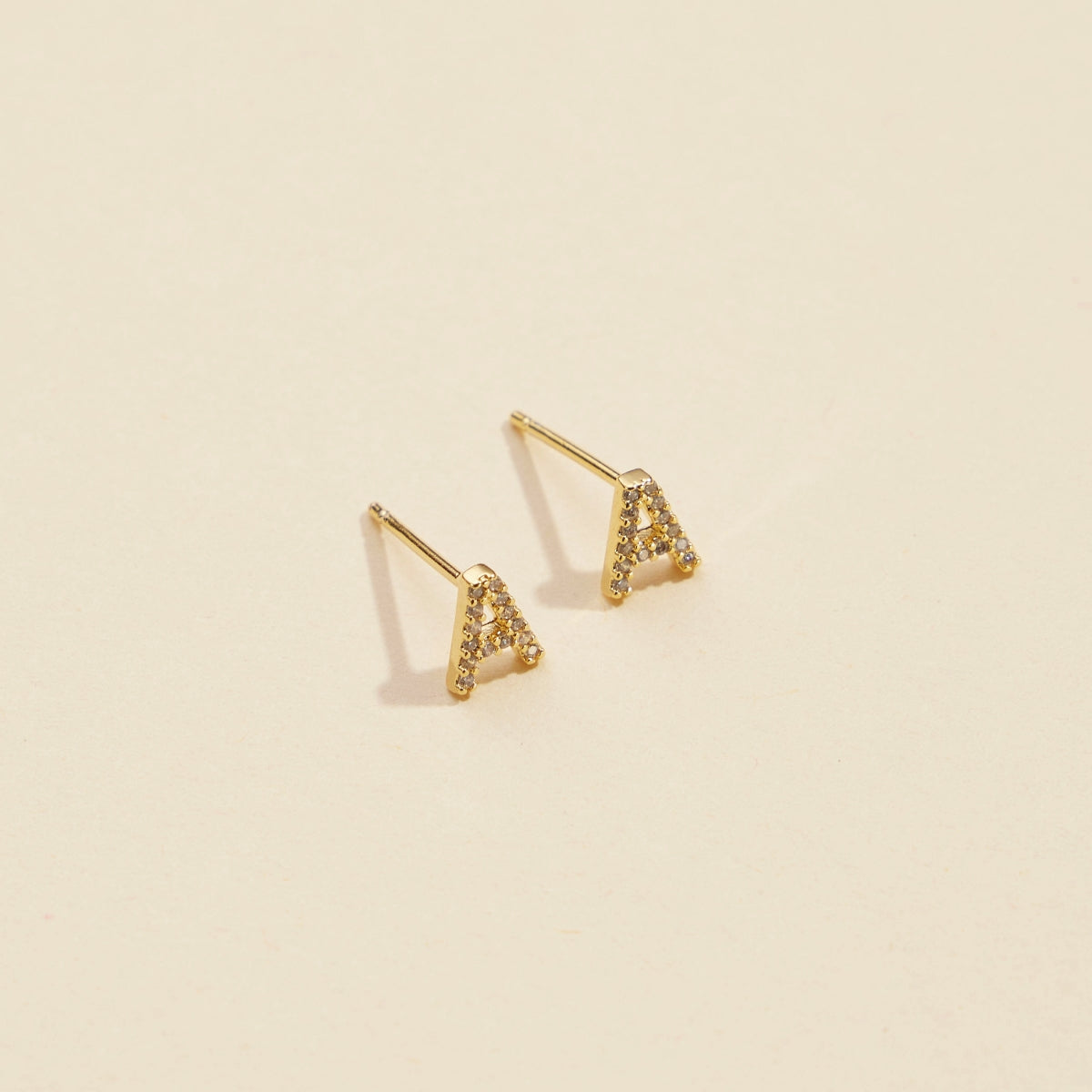 Minimalist Letters Gold-Dipped Stud Earrings