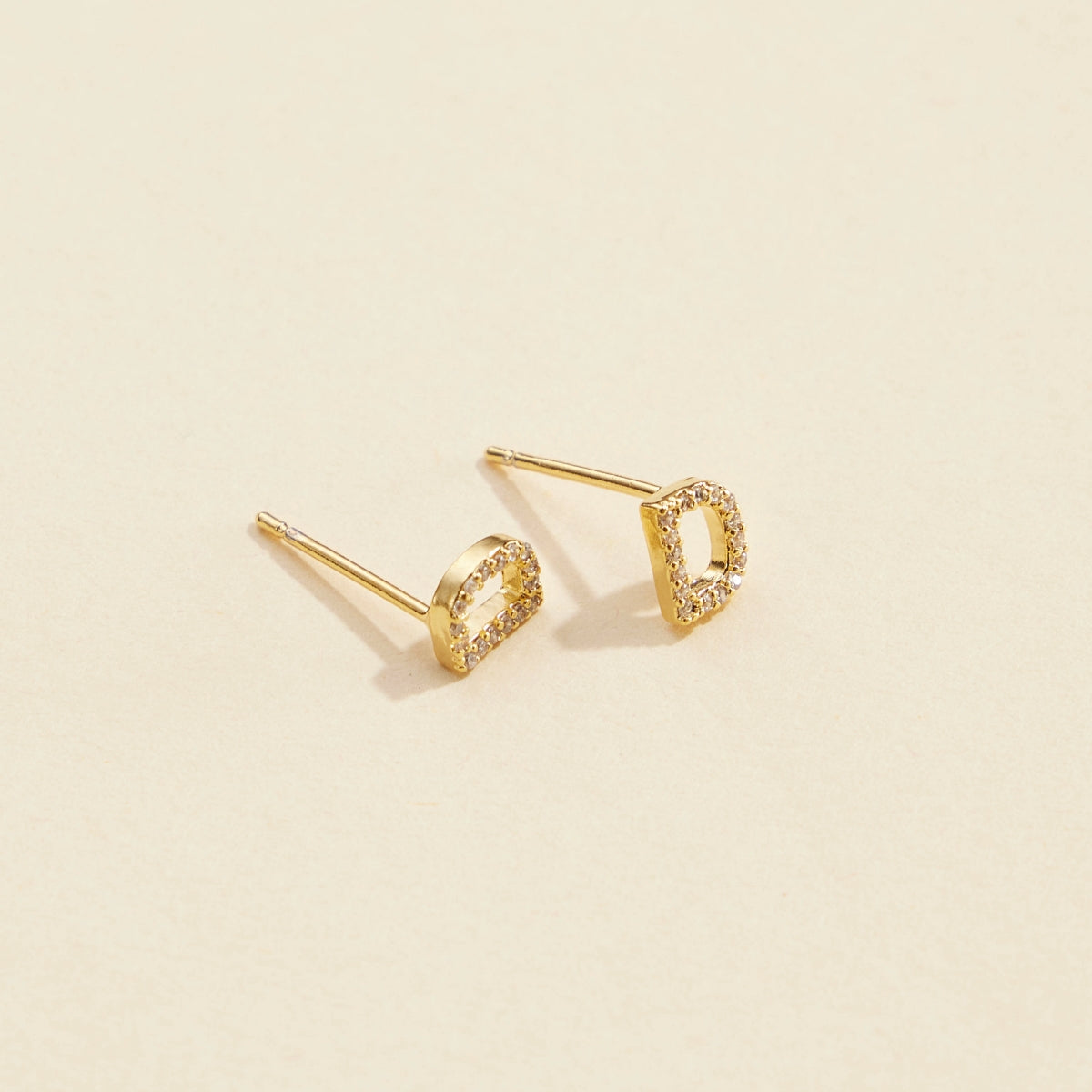 Minimalist Letters Gold-Dipped Stud Earrings
