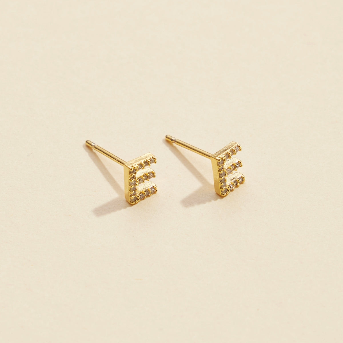 Minimalist Letters Gold-Dipped Stud Earrings