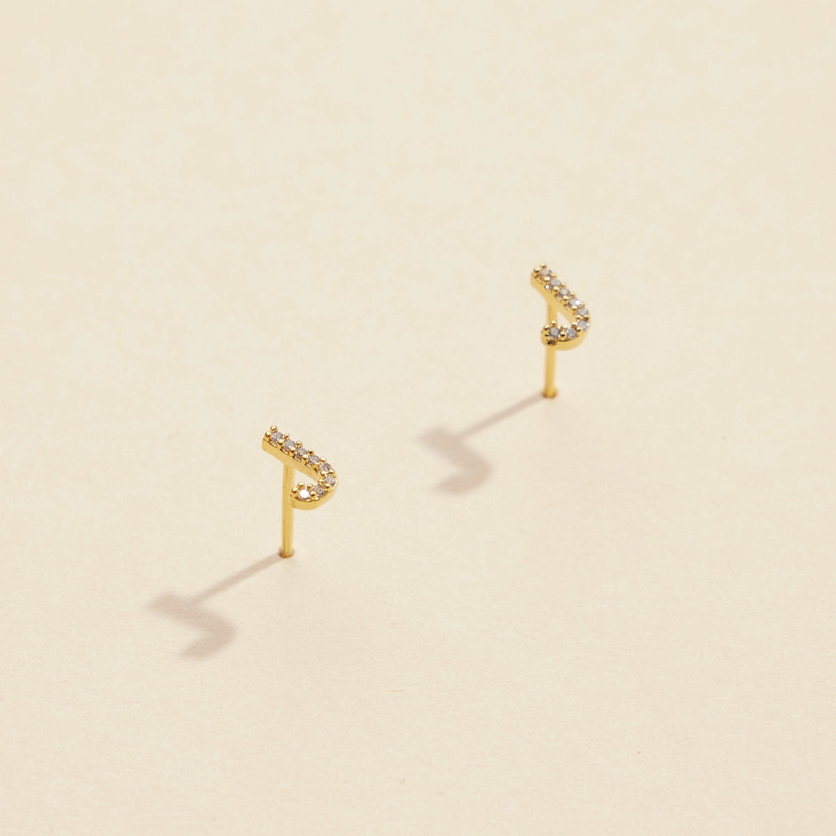 Minimalist Letters Gold-Dipped Stud Earrings