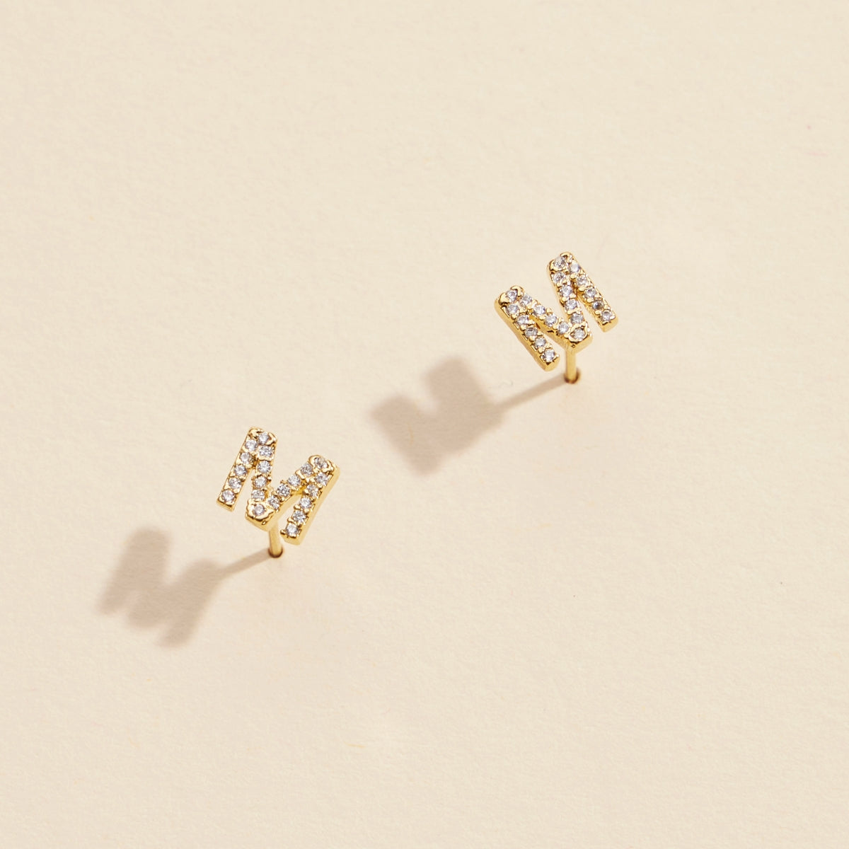 Minimalist Letters Gold-Dipped Stud Earrings