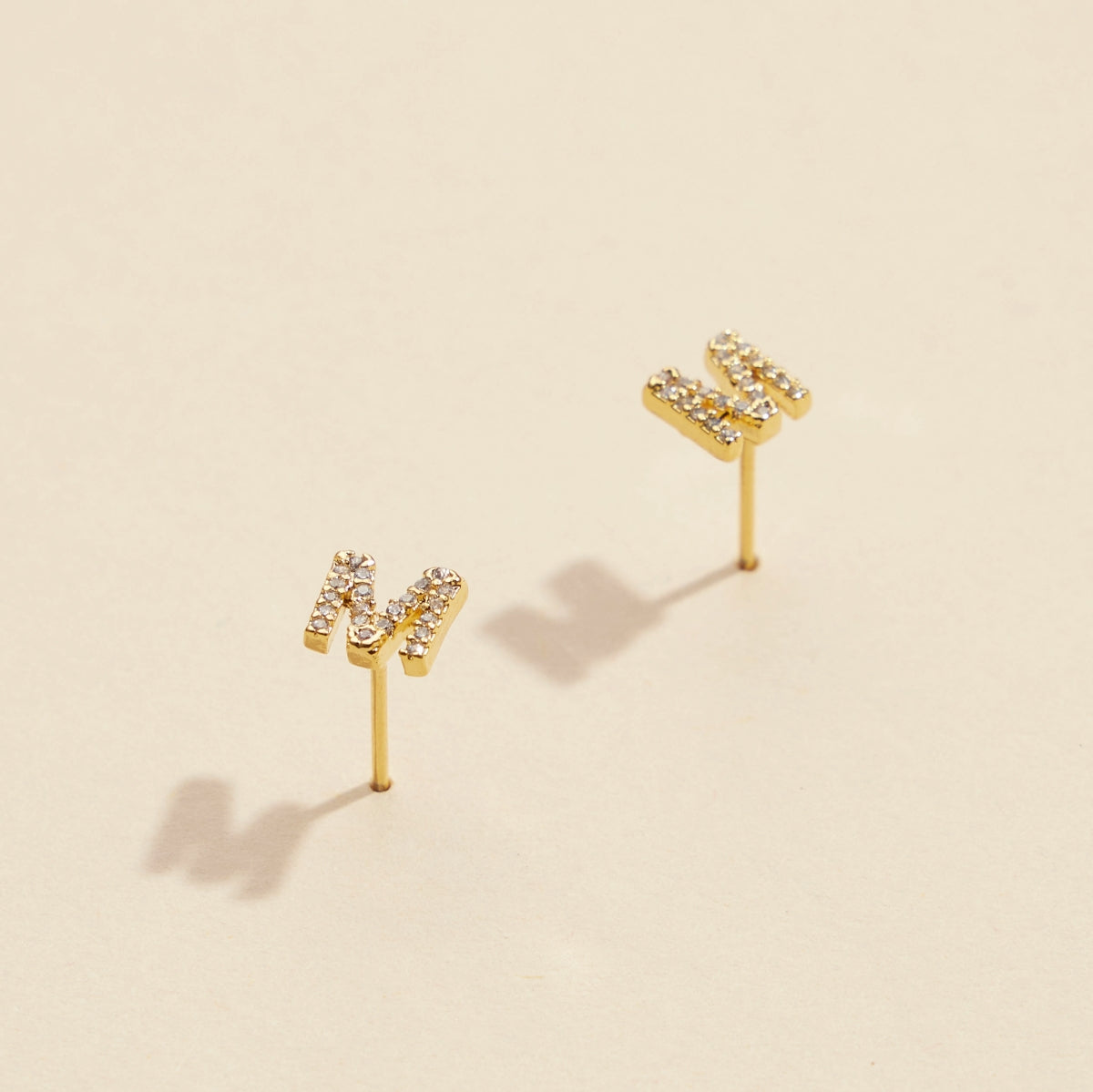Minimalist Letters Gold-Dipped Stud Earrings