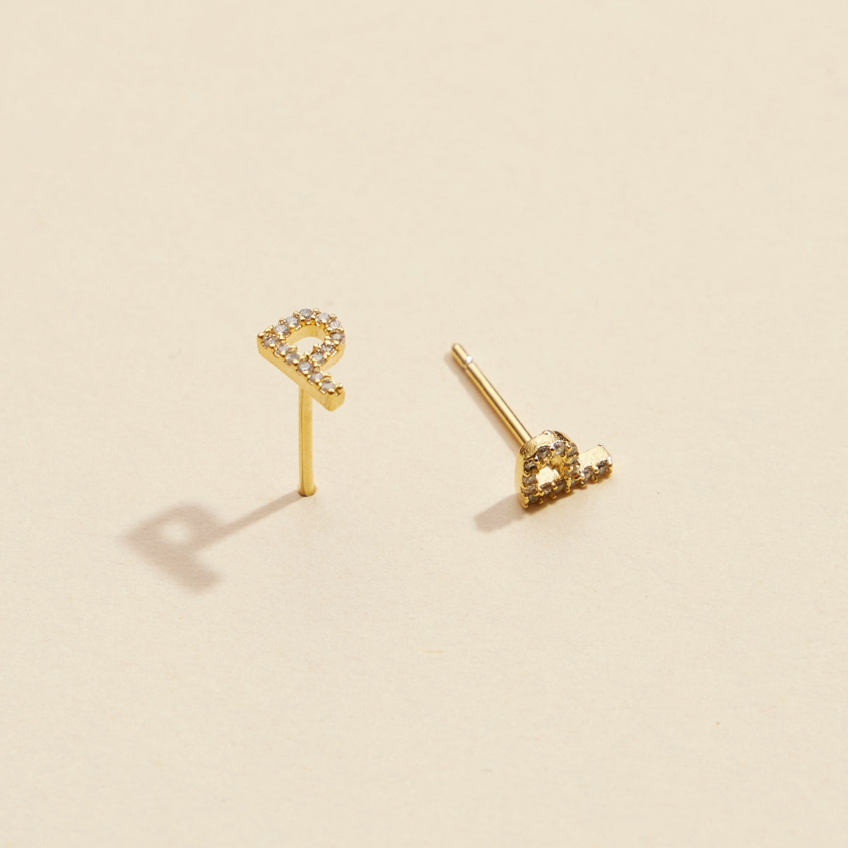 Minimalist Letters Gold-Dipped Stud Earrings