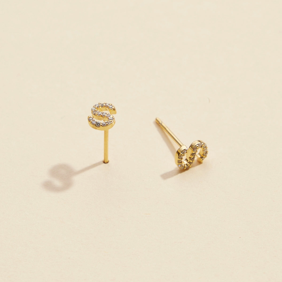 Minimalist Letters Gold-Dipped Stud Earrings