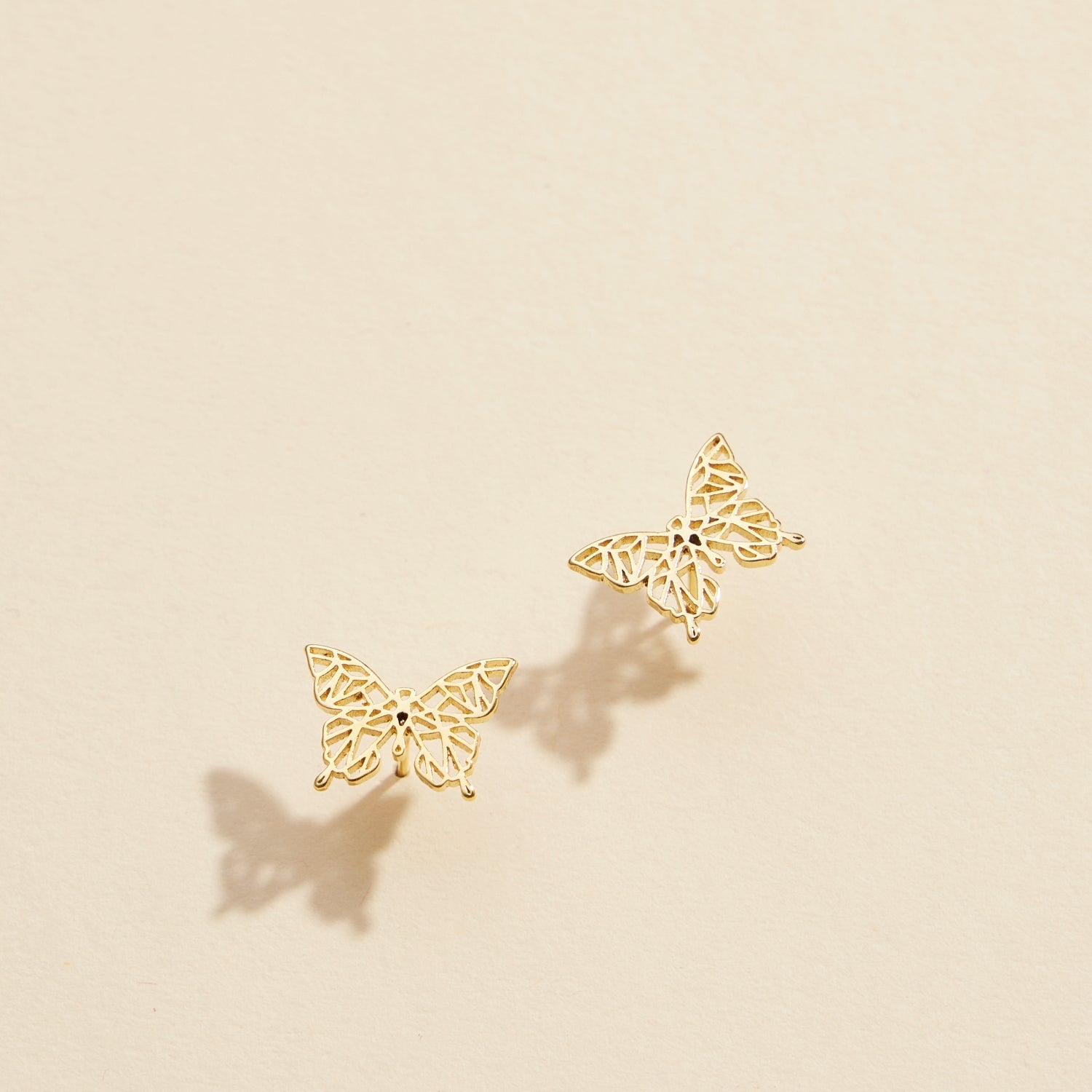 Butterfly Gold Dip Stud Earrings | Gold-Dipped Butterfly Stud Earrings - Frem