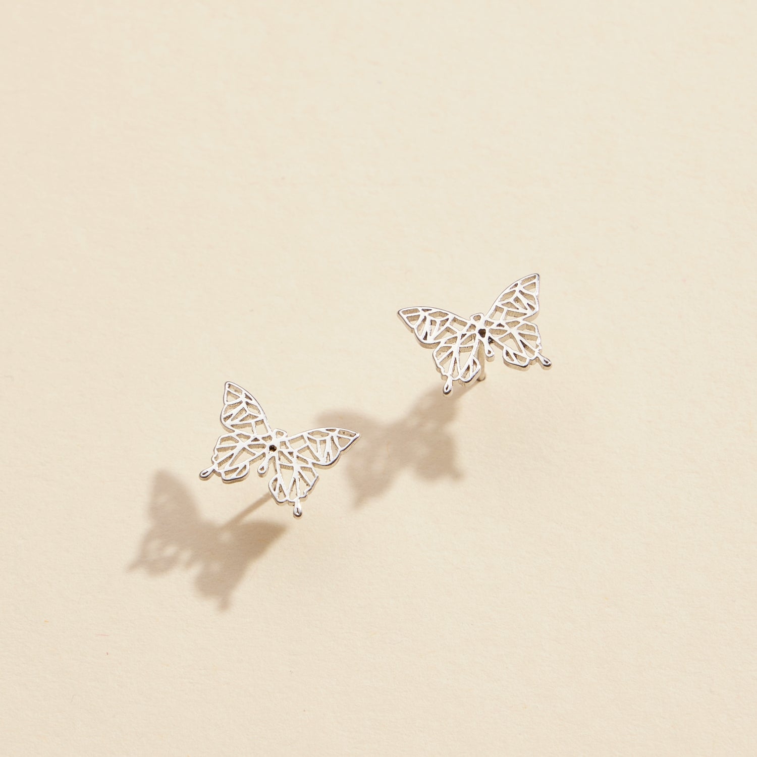 Butterfly Gold Dip Stud Earrings | Gold-Dipped Butterfly Stud Earrings - Frem