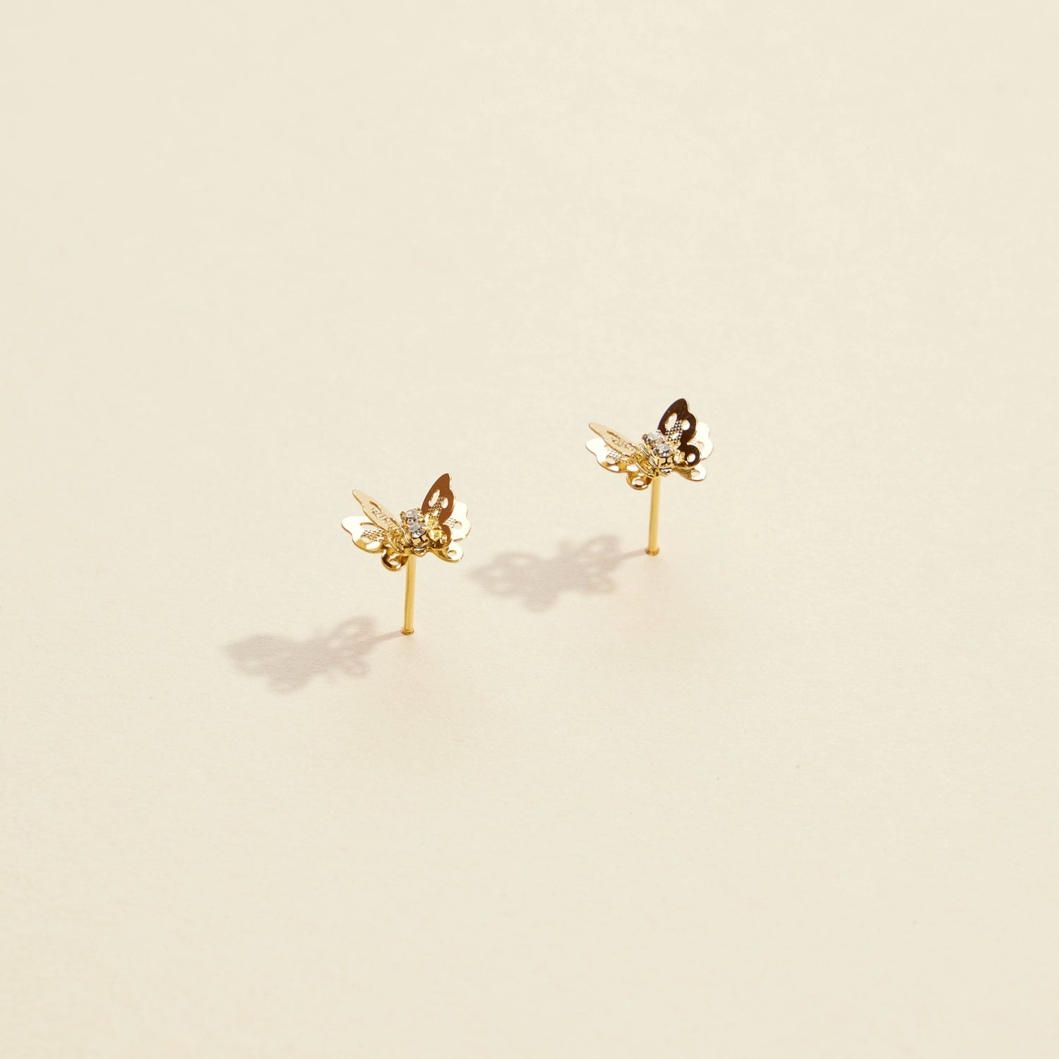 Butterfly Gold Dip Layered Stud Earrings
