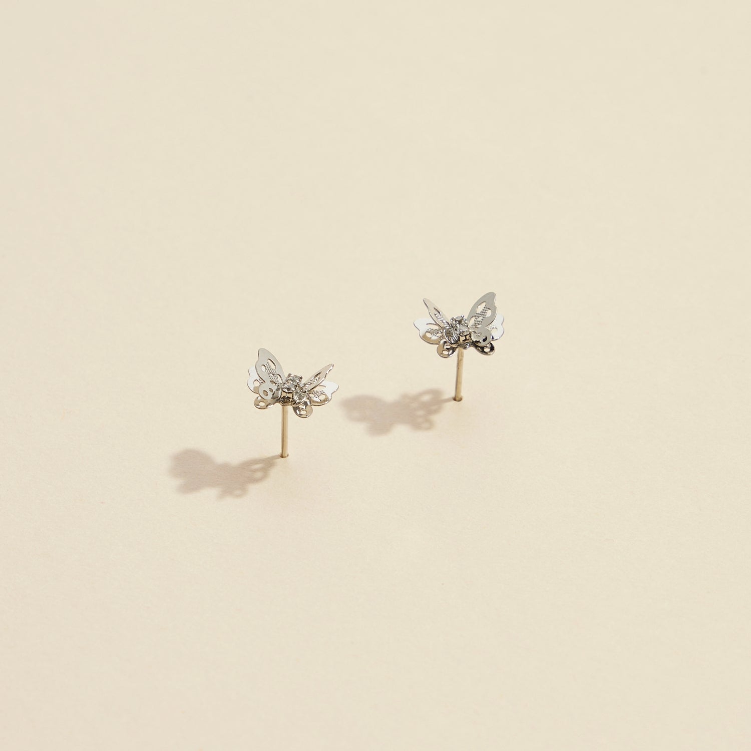Butterfly Gold Dip Layered Stud Earrings