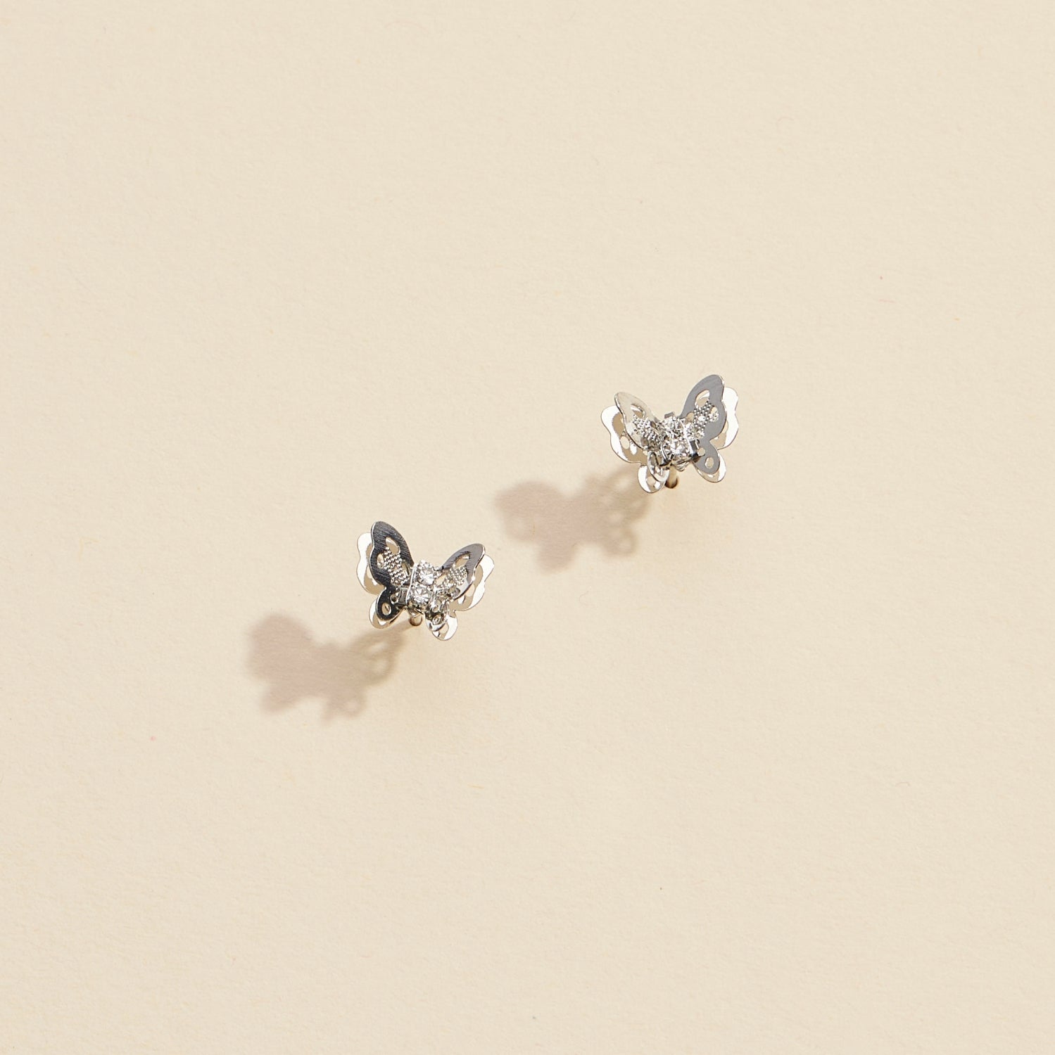 Butterfly Gold Dip Layered Stud Earrings