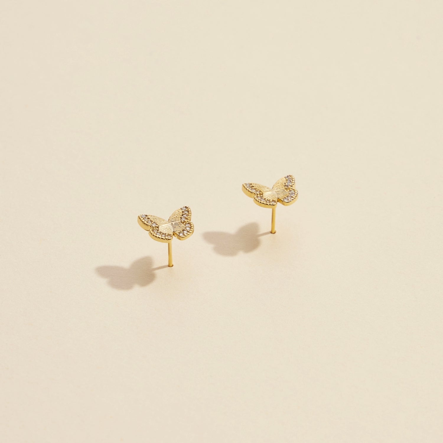 Elegant Butterfly Gold-Dipped Stud Earrings