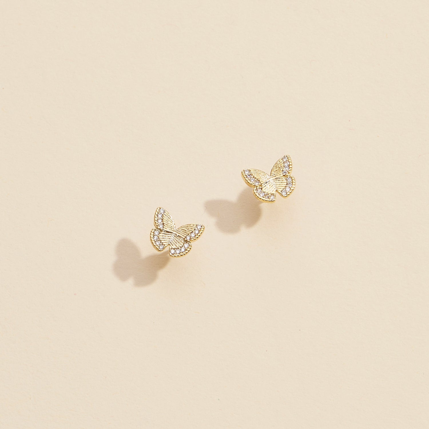 Elegant Butterfly Gold-Dipped Stud Earrings