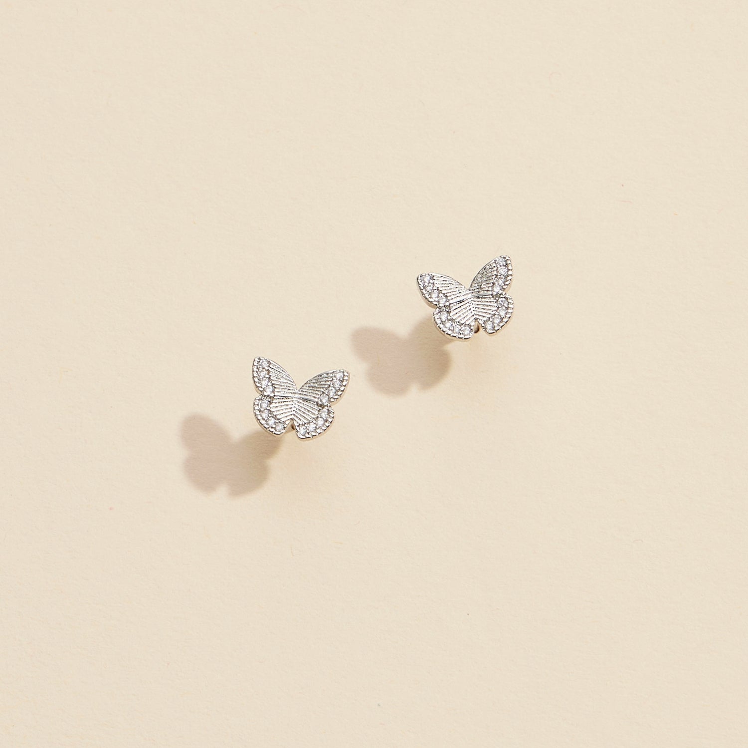 Elegant Butterfly Gold-Dipped Stud Earrings