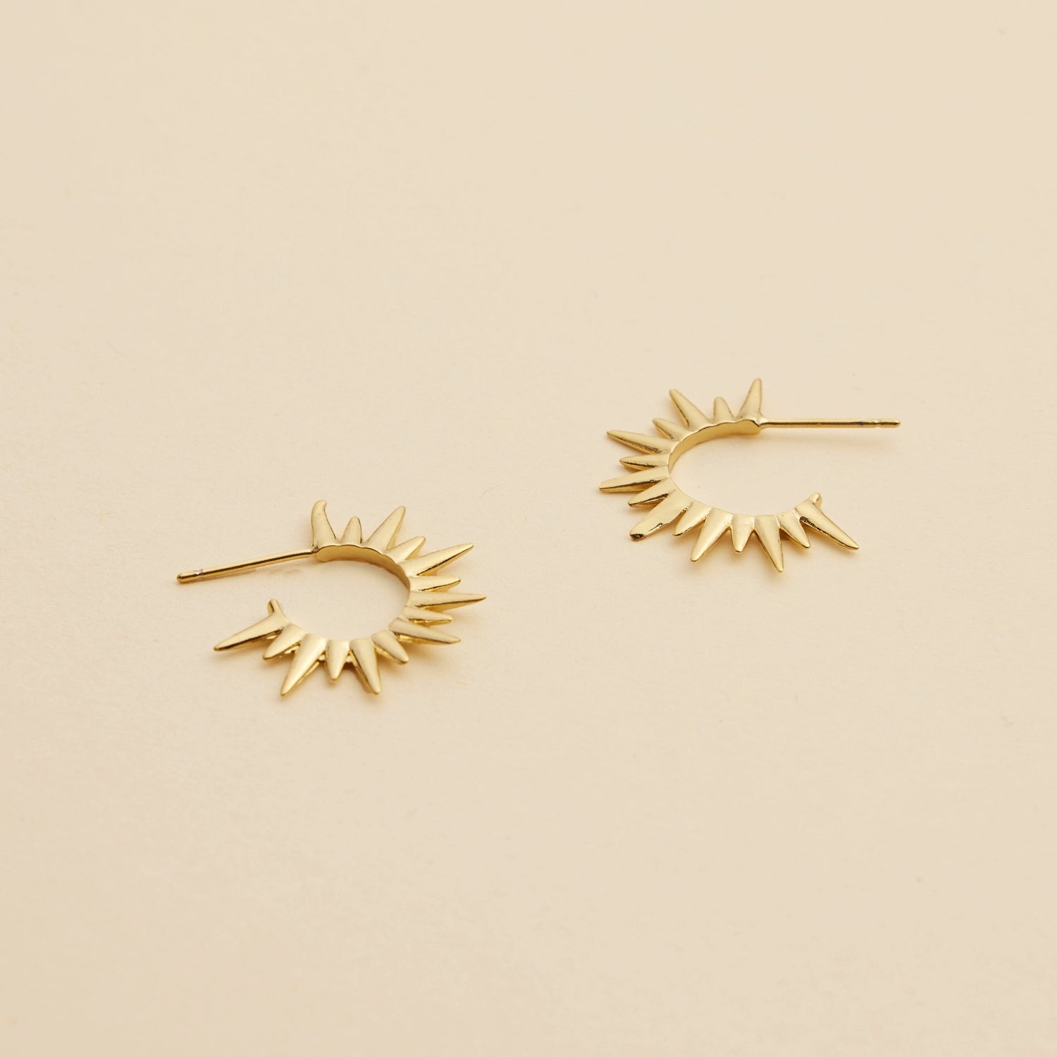 Elegant Sun Gold-Dipped Hoop Earrings