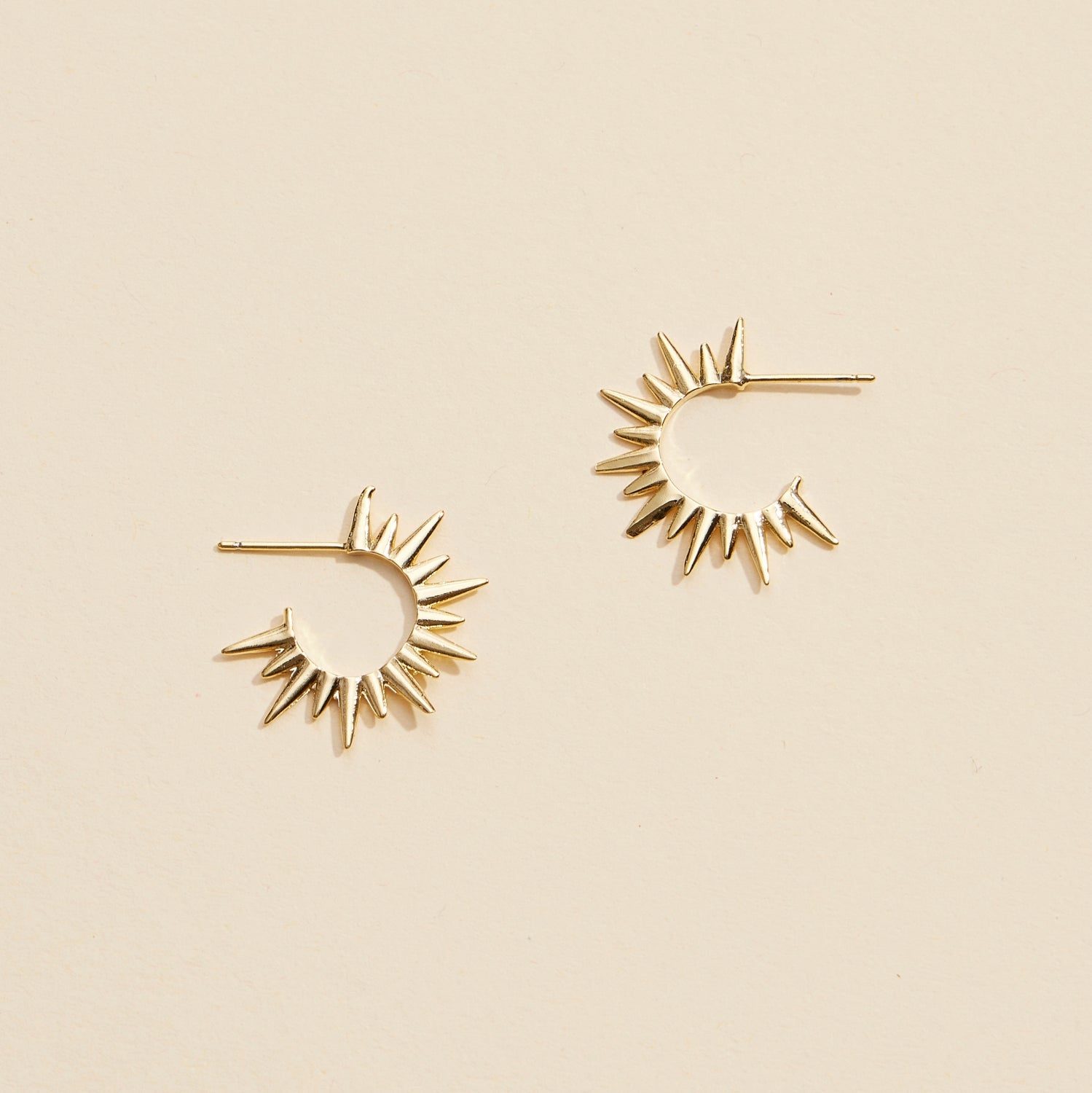 Elegant Sun Gold-Dipped Hoop Earrings