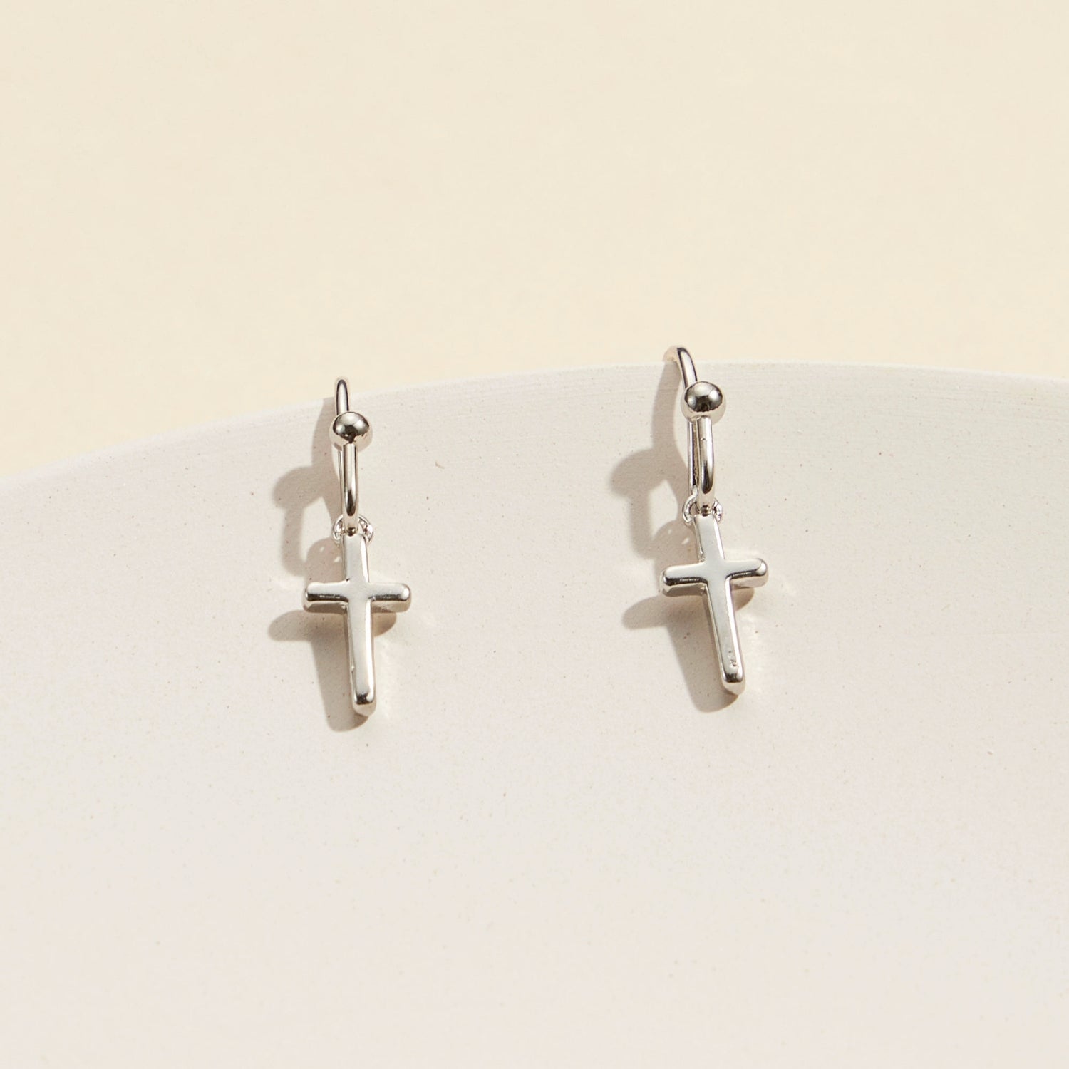 Classic Cross Gold-Dipped Drop Earrings