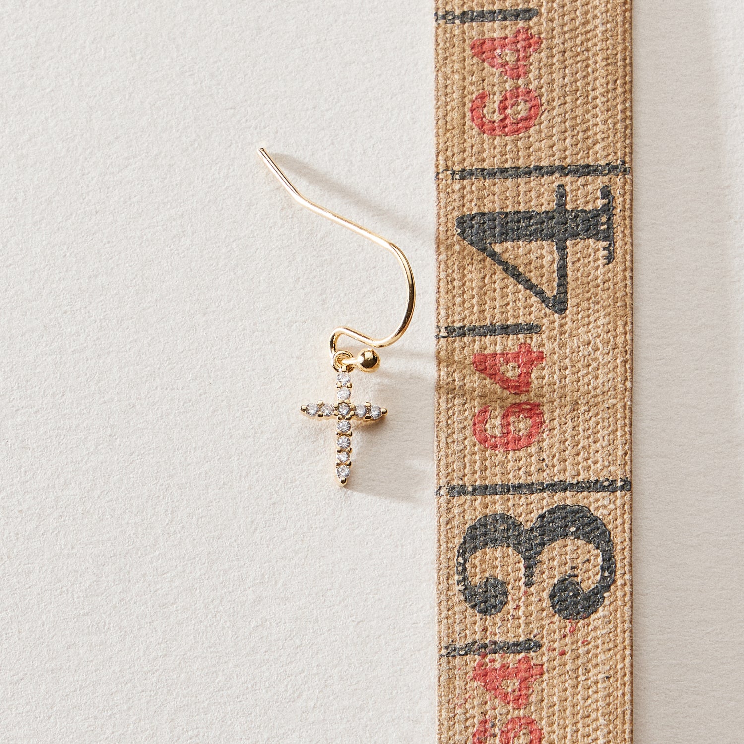 18K Gold Dipped CZ Cross Drop Earrings