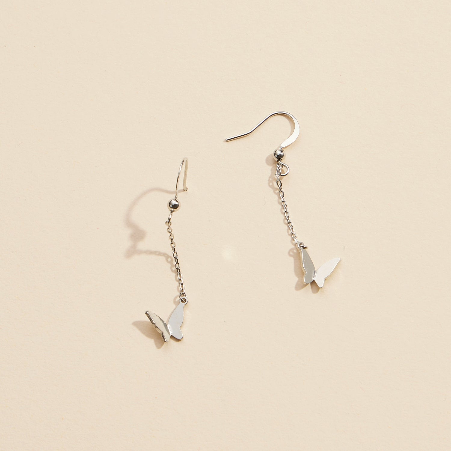 Elegant Butterfly Charm Gold-Dipped Drop Earrings