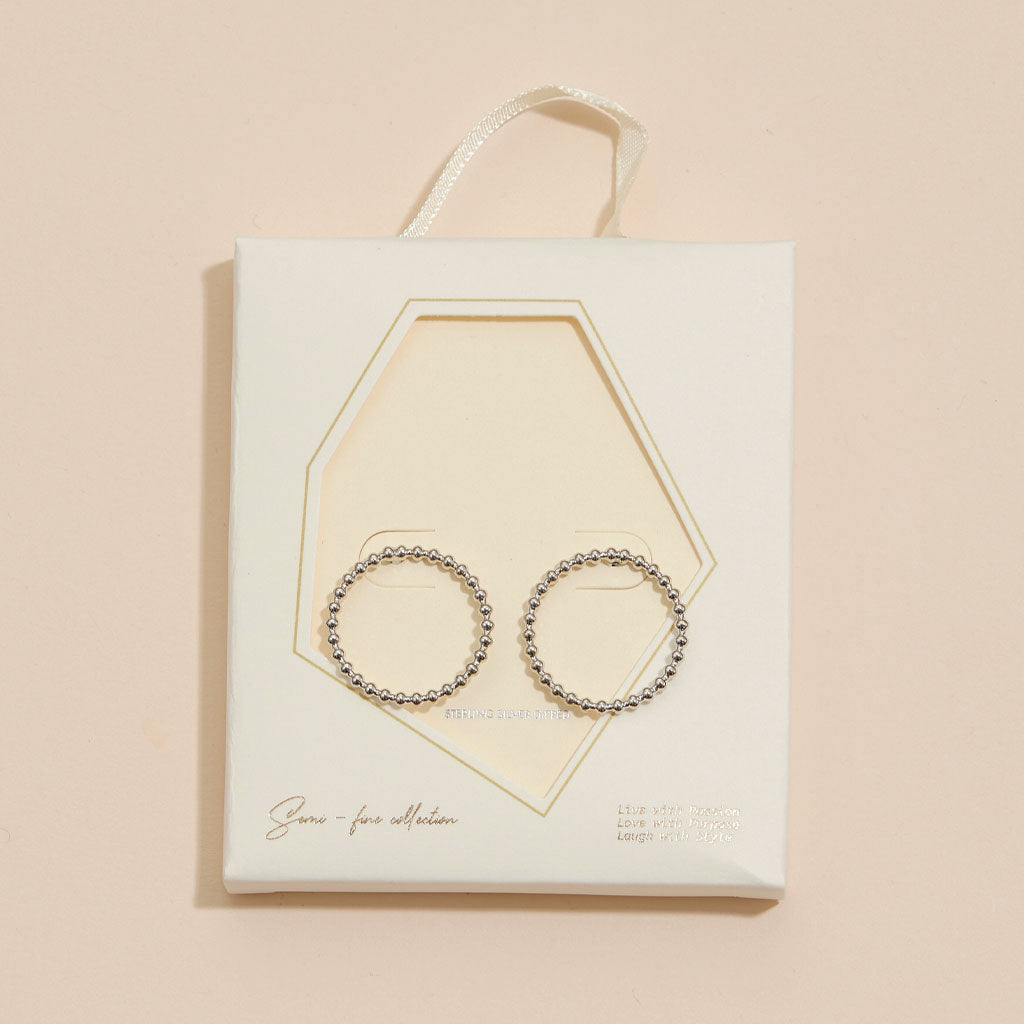 18K Gold-Dipped Round Beaded Stud Earrings - Frem