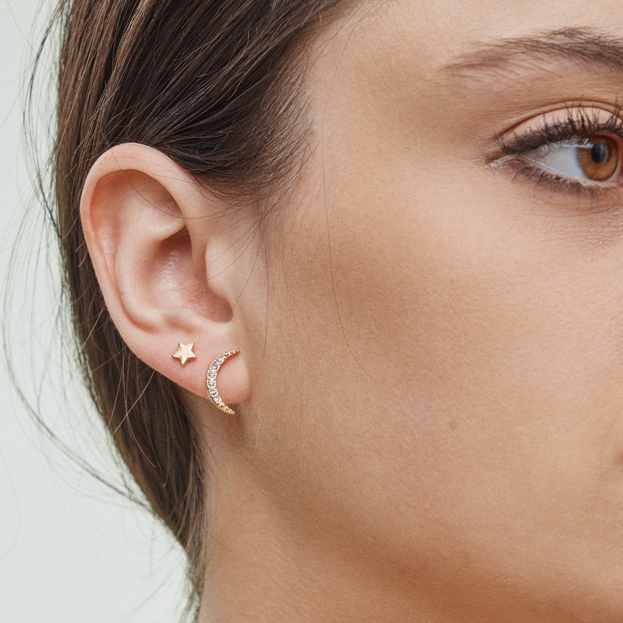 18K Gold Dipped Celestial Earring Set – Moon, Star & Sun - Frem