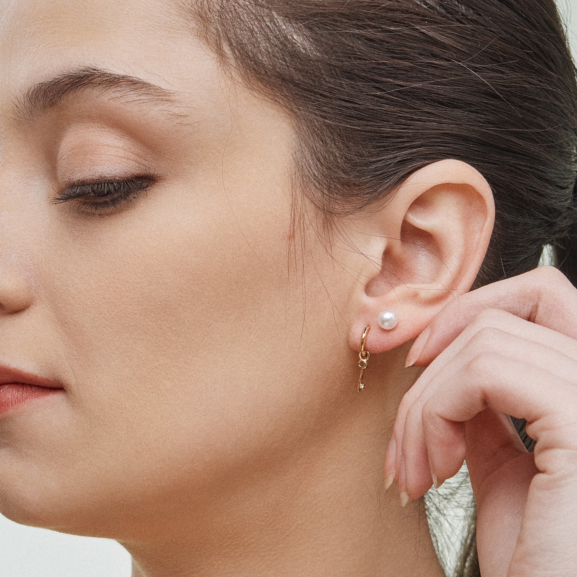 18K Gold Dipped 12-Piece Gold & Silver Earring Set – Lock, Key, Heart & Pearl Collection - Frem